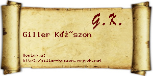 Giller Kászon névjegykártya